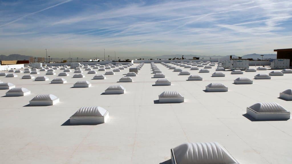 White flat commercial roof